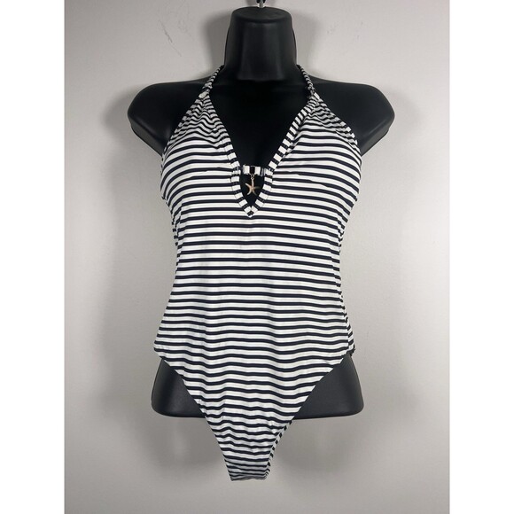 AQUA Swim Striped Halter One Piece Swimsuit Size XS - Picture 5 of 10